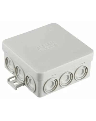 Коробка JBL085 85х85х38, 12 вых., 2P (0,15...4мм²) серая (43455HF-GR). Коробка монтажная, огнестойкая, без галогена. Экопласт в Туле