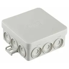 Коробка JBL085 85х85х38, 12 вых., 4P (1,5…10мм²) серая (43765HF-GR). Коробка монтажная, огнестойкая, без галогена. Экопласт